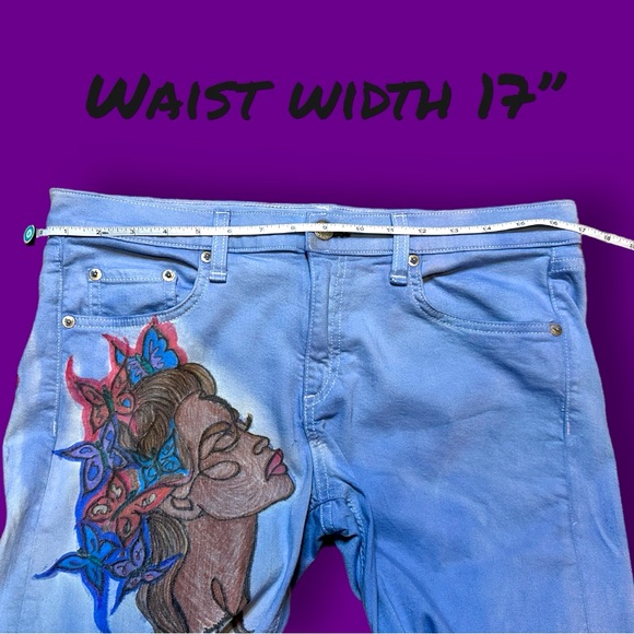 🎉HP🎉 NWOT Originally White now Hand Drawn “Two Face” Design. Size 30 - Picture 6 of 11